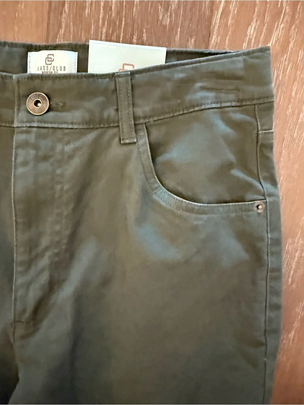 Class Club Olive Green Chino Pants for Kids Adjustable Waist